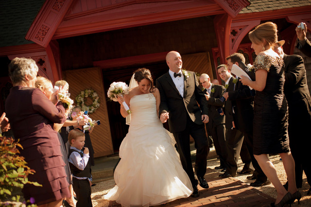 The wedding party in the church